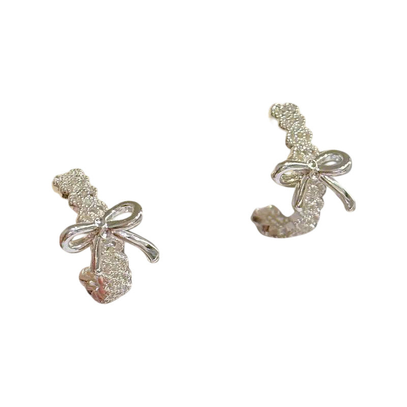 Lace Bow Stud Earrings, Sweet Luxury Versatile Earrings for Daily Wear