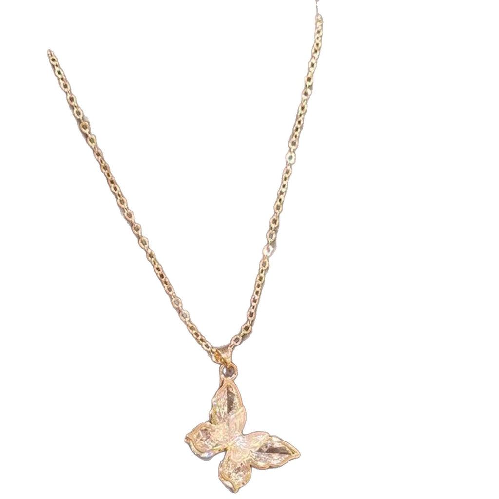 Sparkling Zircon Butterfly Clavicle Necklace, Elegant Luxury Daily Fashion Women Jewelry
