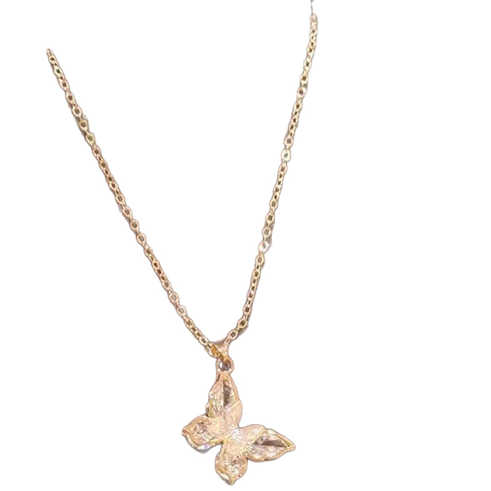Sparkling Zircon Butterfly Clavicle Necklace, Elegant Luxury Daily Fashion Women Jewelry