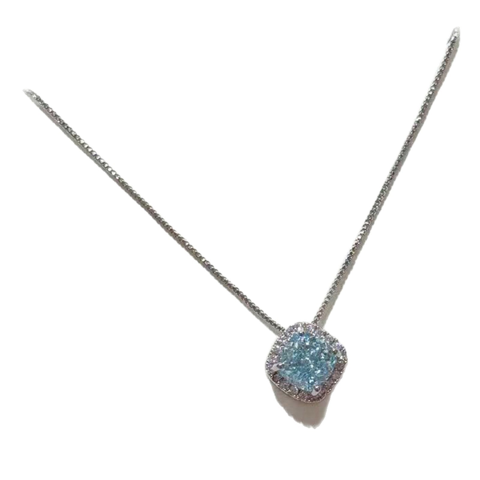 Brilliant Ice Flower Cut Necklace, Dazzling Zircon Chain, Premium Elegant Daily Women Accessories