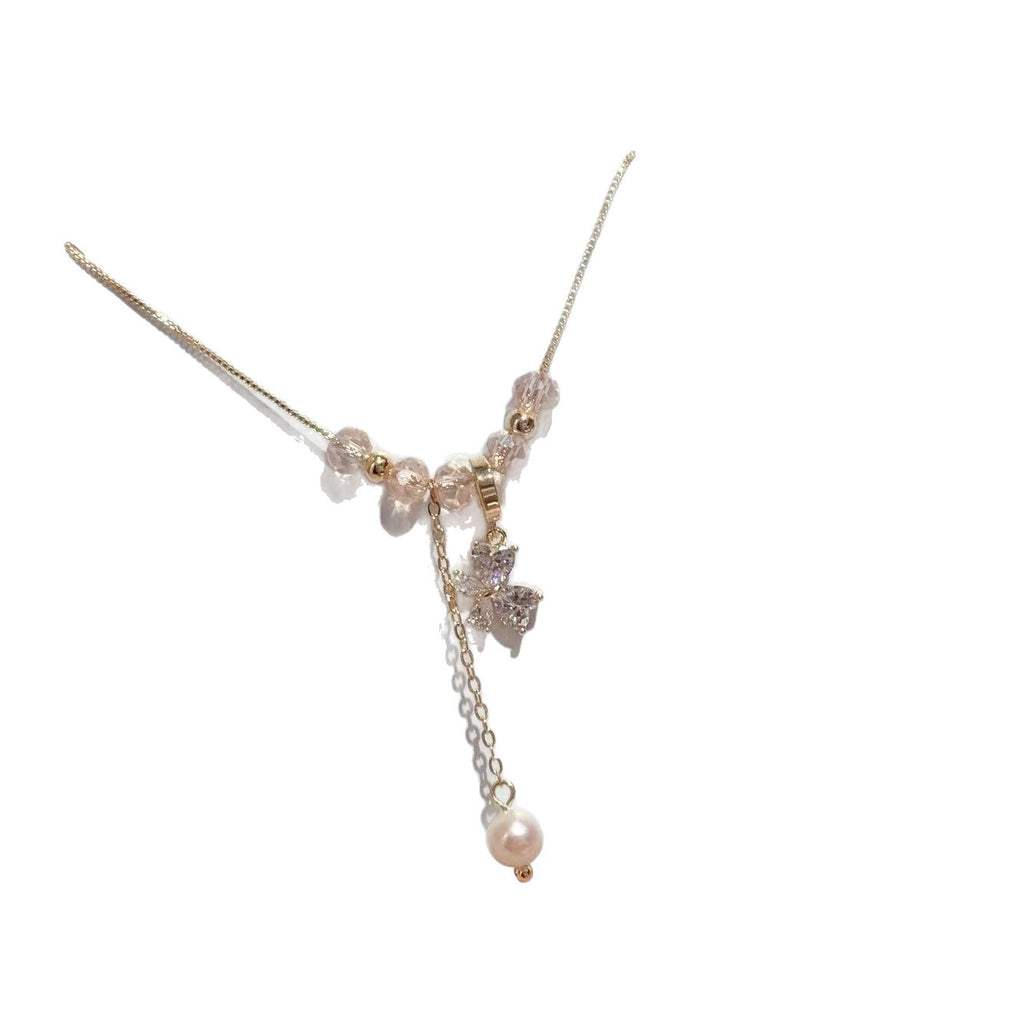 Sweet Fresh Butterfly Pearl Tassel Necklace 2026 New, Luxury Dainty Elegant Fashion Clavicle Jewelry for Women