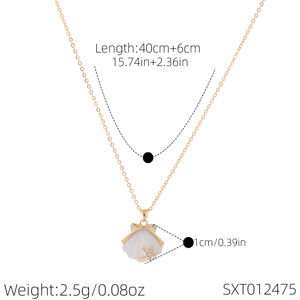 Cute Ocean Shell Clavicle Chain, Elegant Summer Luxury Daily Pendant