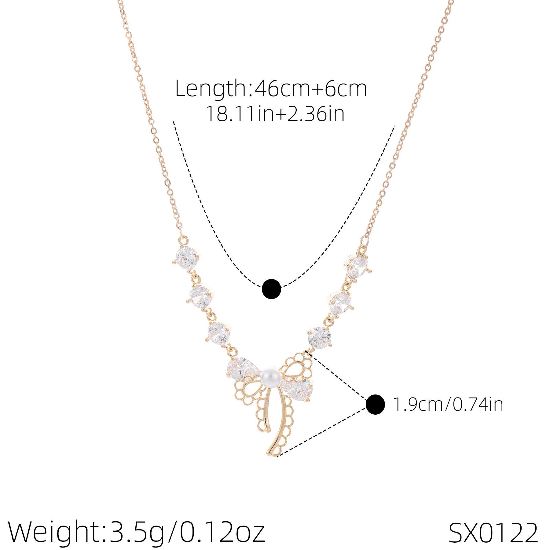 Lace Bow Zircon Necklace, Luxury Niche Sweet Clavicle Chain, Fresh Elegant Versatile Women Pendant
