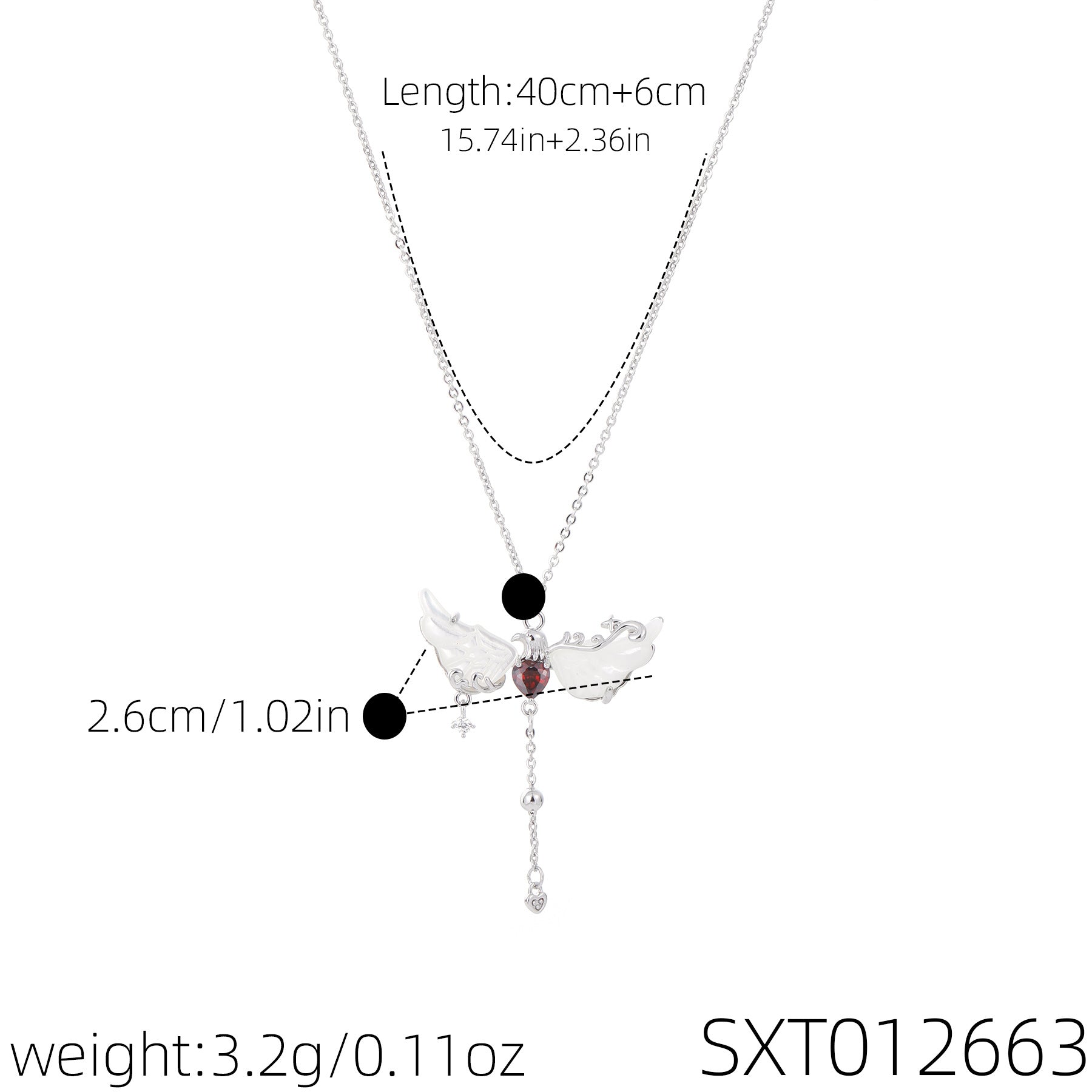 Angel Wing Tassel Clavicle Necklace, Luxury Niche Dainty Pendant Chain, Sweet Cool Versatile Fashion Jewelry
