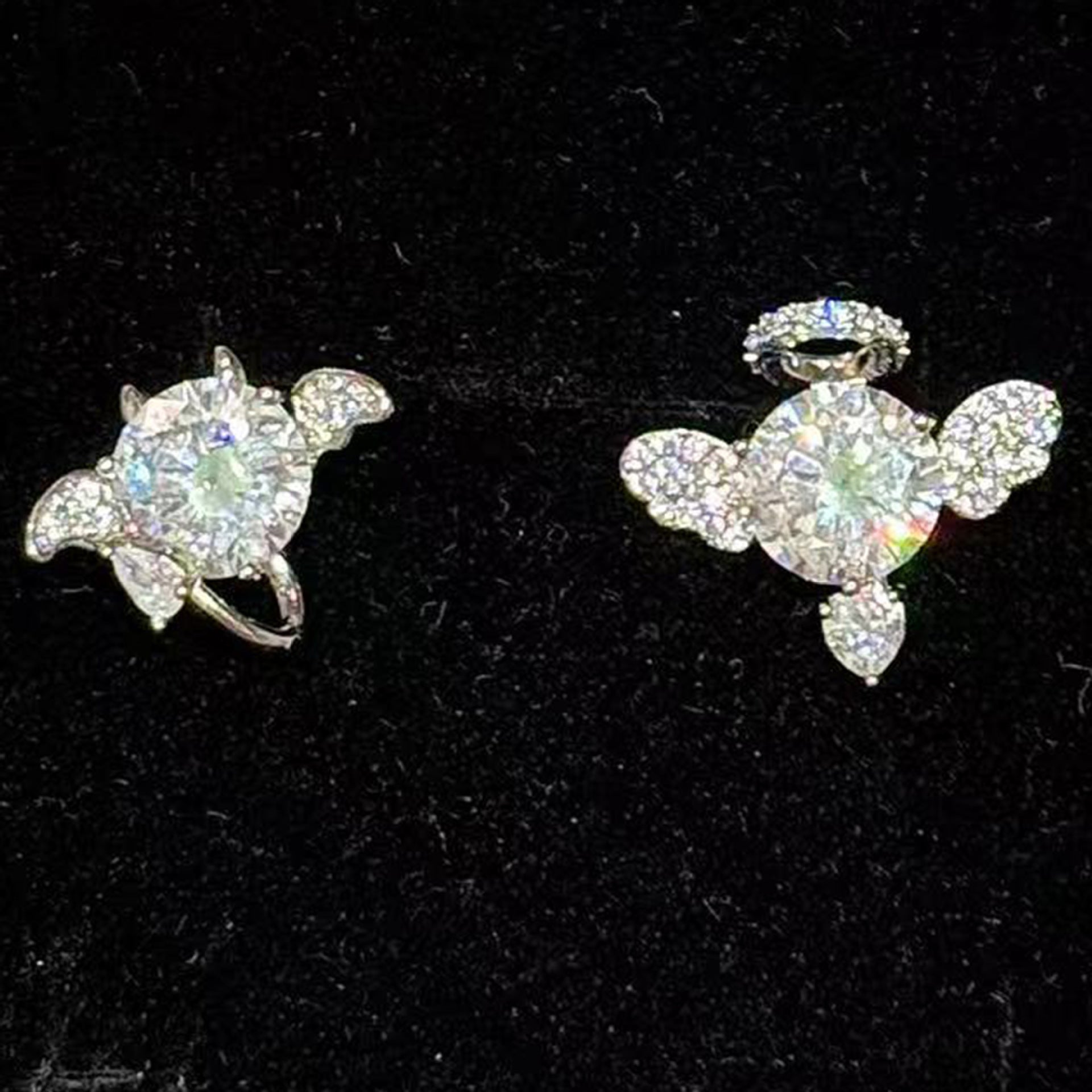 Devil & Angel Stud Earrings, Luxury S925 Silver Needle Earrings, Original Niche Zircon Personality Ear Jewelry
