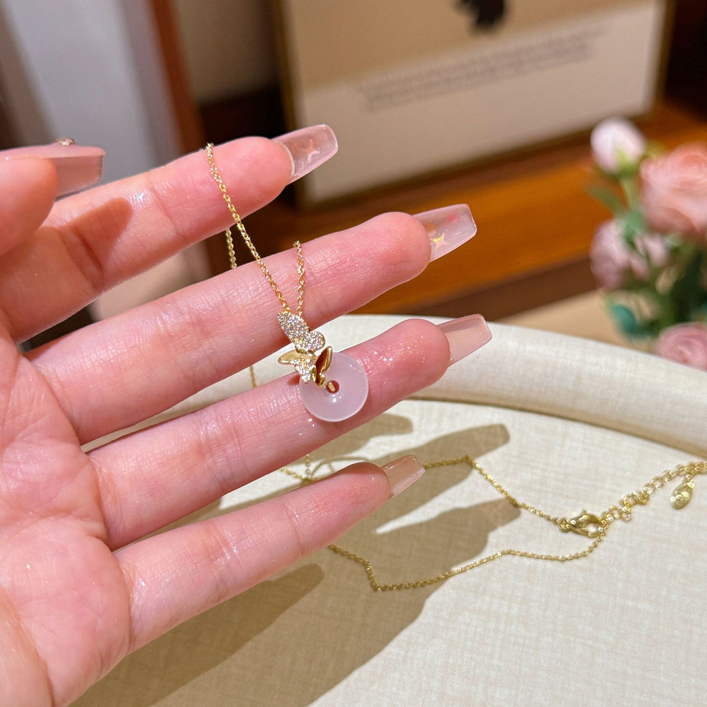 Original Design Women Necklace, New Trend Zircon Inlaid Pendant, Minimalist Cold Style Tassel Clavicle Chain Niche Fashion Jewelry