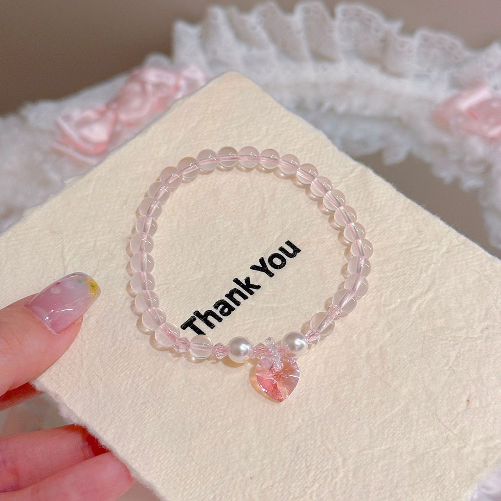 Heart Shaped Pearl Bracelet, Luxury Niche Elegant Bracelet, Gentle Stylish Versatile Women Jewelry