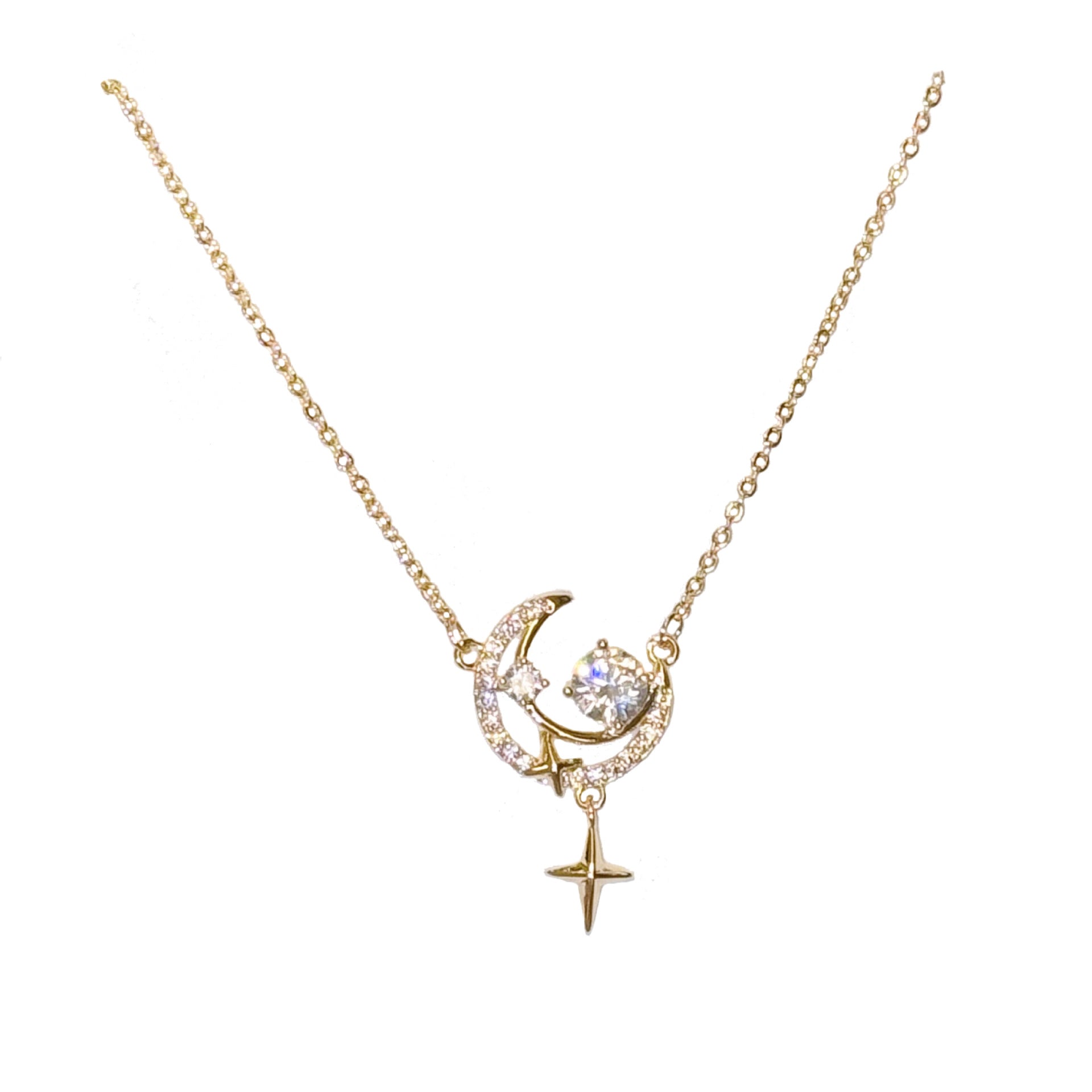 Star Moon Necklace, INS Luxury Niche Design Clavicle Chain, Minimalist Versatile Women Jewelry