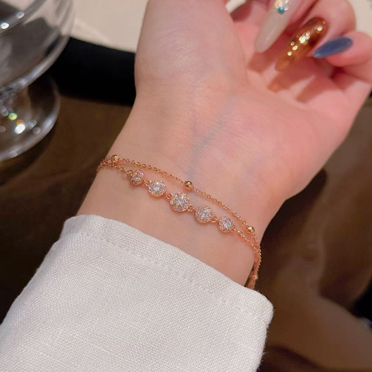 Custom Geometric Bracelet, Minimal Luxury Niche Hand Jewelry, Elegant All-match Daily Commute Bracelets