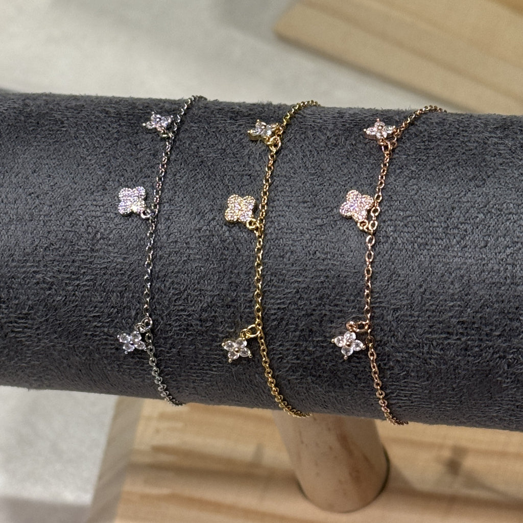 Heart & Bow Fashion Bracelet, Luxury Sweet Daily Women Hand Jewelry