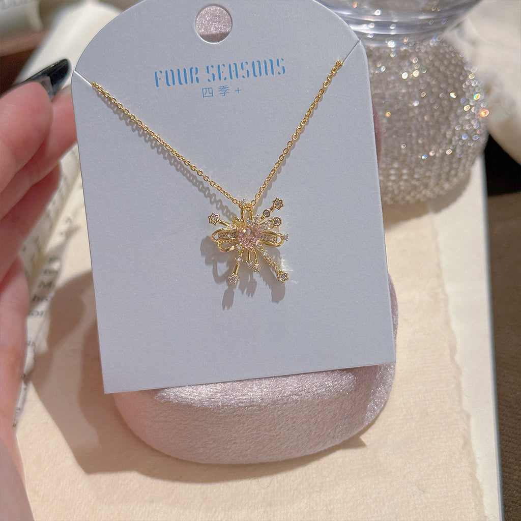 Magic Fireworks Necklace, Cute Girlish Luxury Niche Clavicle Chain, Sweet Elegant Versatile Pendant Necklace