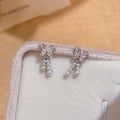 Butterfly Pearl Stud Earrings, S925 Sterling Silver Posts, Fresh Sweet Elegant Luxury Dainty All-match Earrings