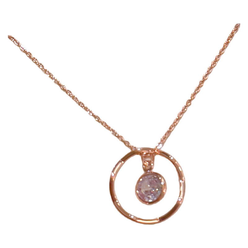 Elegant Minimal Round Hoop Clavicle Necklace Luxury Sweet Ladies Neck Chain