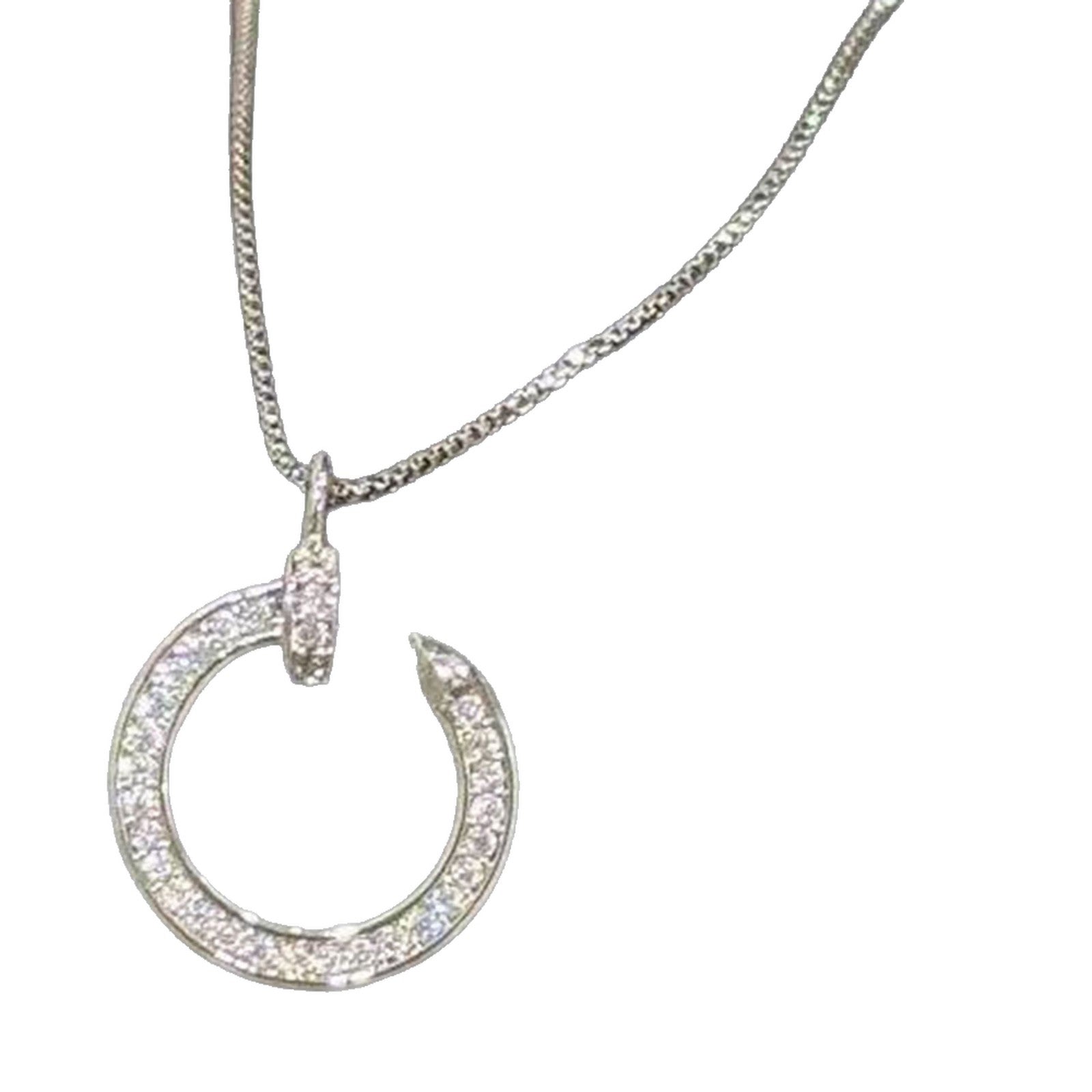 Popular Sparkle Circle Clavicle Necklace Minimal Sweet Women Daily Necklace