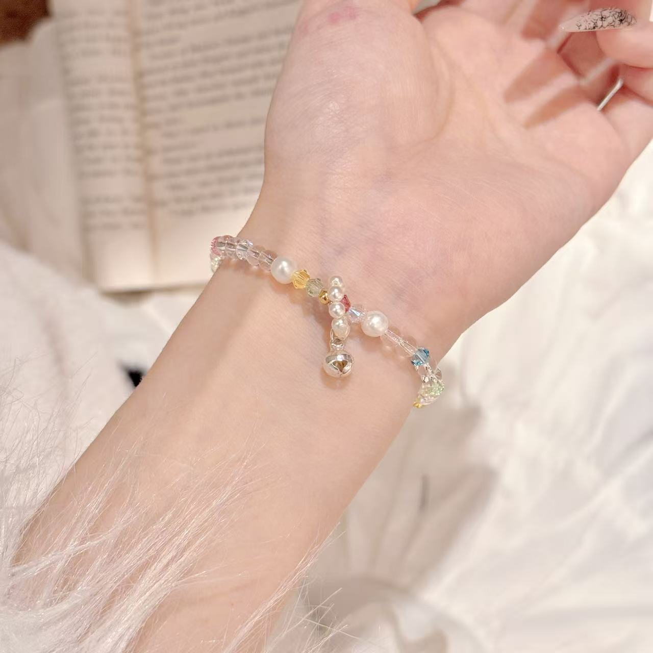 Dopamine Style Swarovski Crystal Beaded Bracelet, Fresh Sweet Luxury Dainty All-match Women Jewelry
