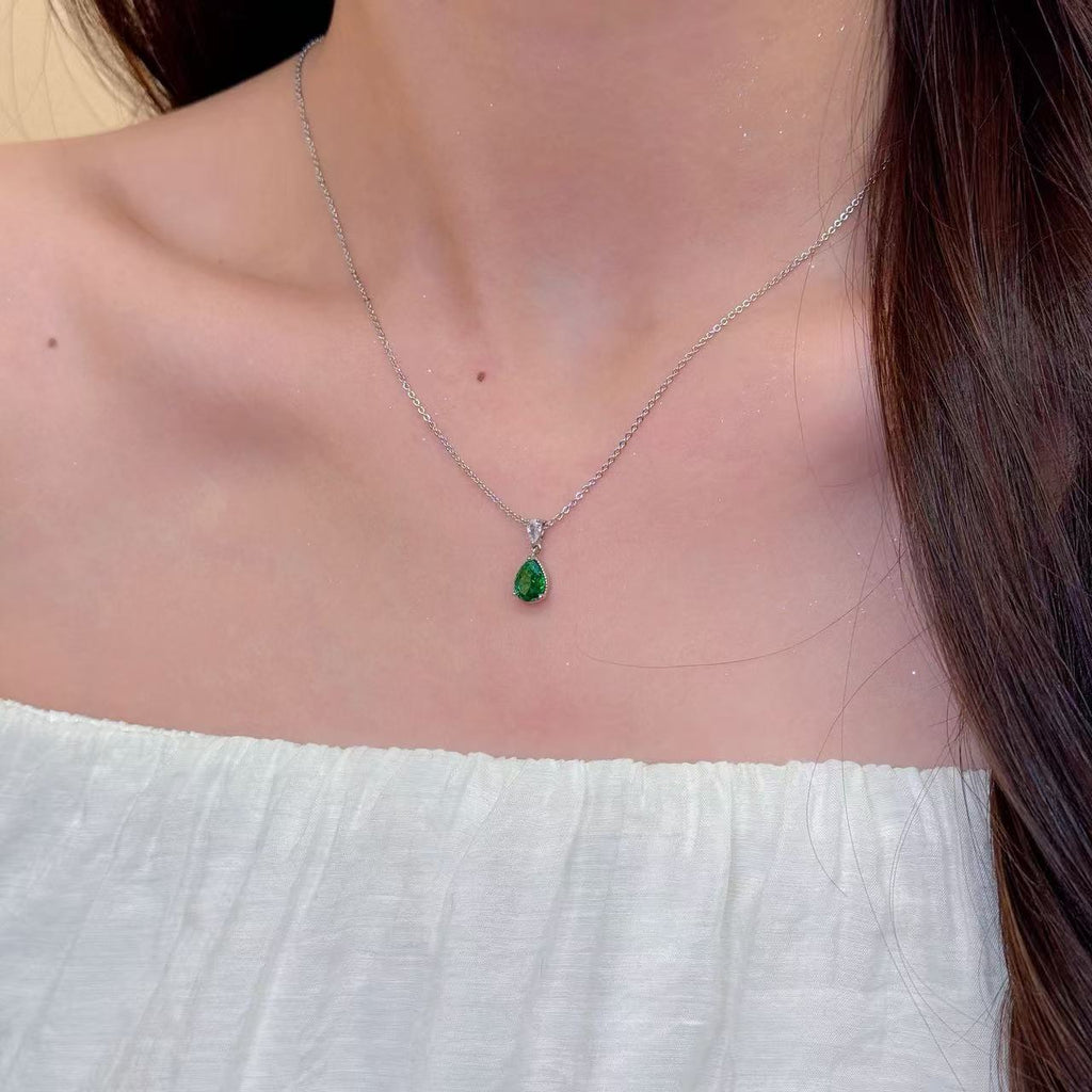 Super Shiny Ice Cut Clavicle Chain, Sparkling Water Drop Zircon Pendant Necklace, Luxury High-grade Exquisite Fashion Jewelry
