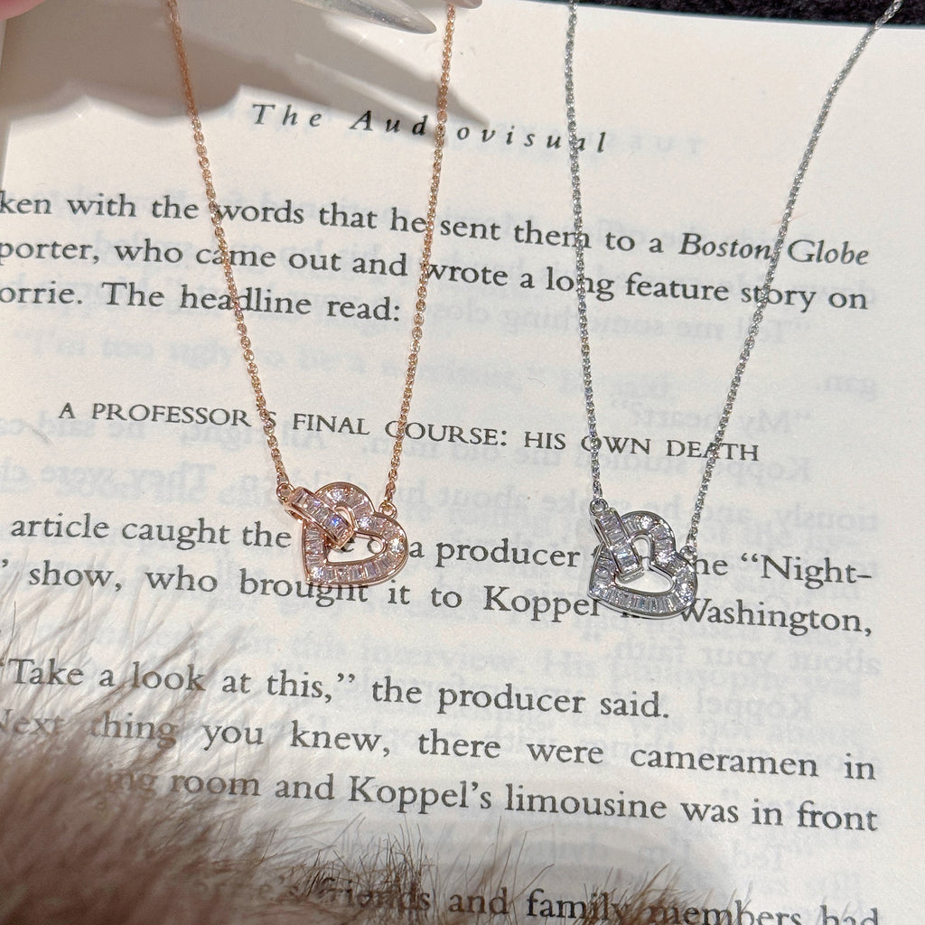 Luxury Designer Heart Collarbone Necklace Women Birthday Gift Jewelry