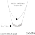 Sparkling Full Zircon Angel Wing Necklace, Elegant Luxury Daily Fashion Pendant Necklace