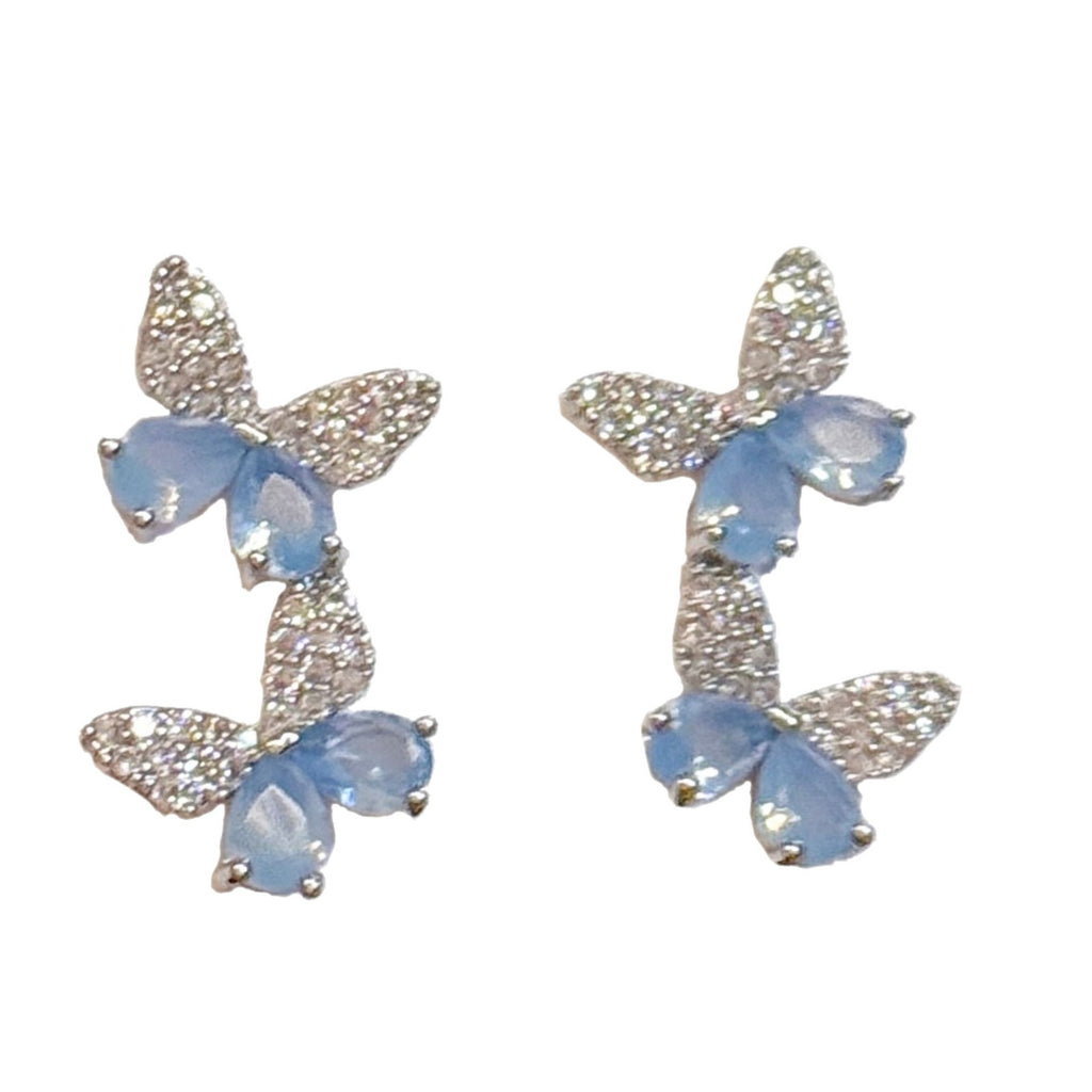 Bow Stud Earrings, Luxury Elegant Invisible Thread Earrings, S925 Silver Needle Minimalist Women Ear Jewelry Set
