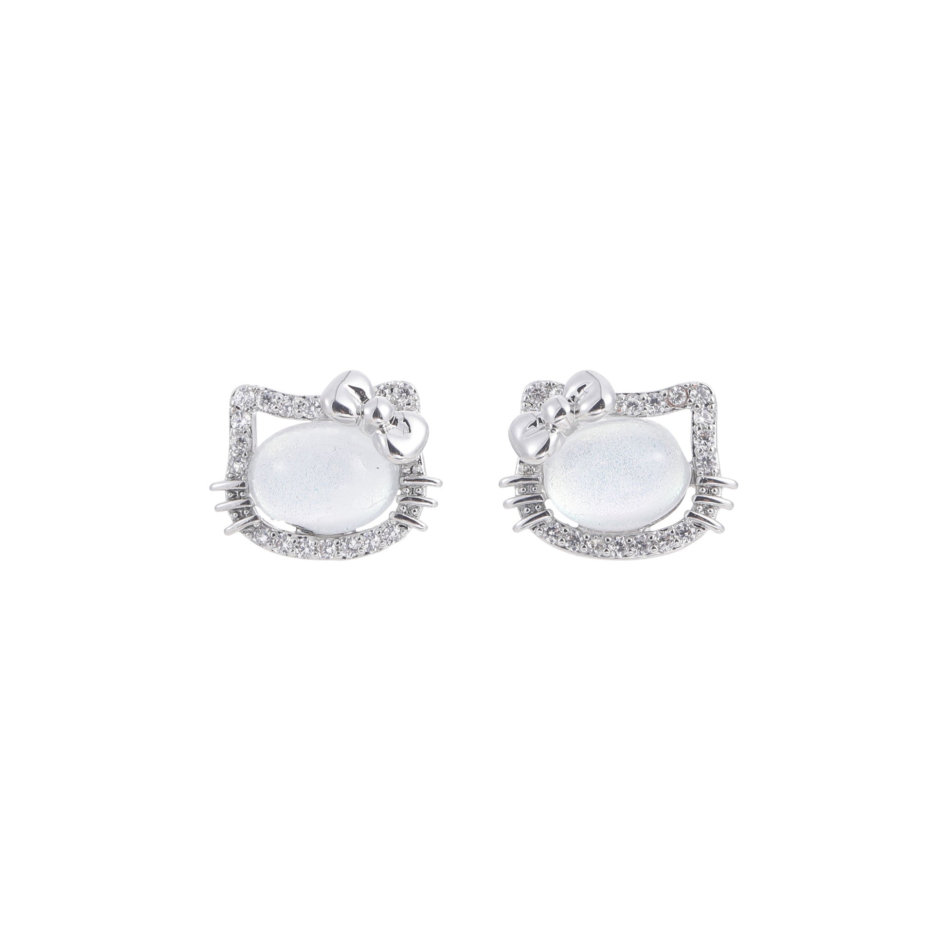 Cute Cat Stud Earrings, S925 Sterling Silver Post, Minimalist Dainty Earrings, Luxury Niche Versatile Jewelry