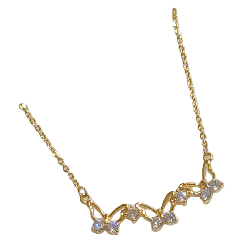 Butterfly Necklace, Luxury Niche Cold Style Clavicle Chain, Sparkling Delicate Temperament Versatile Fashion Necklaces for Women