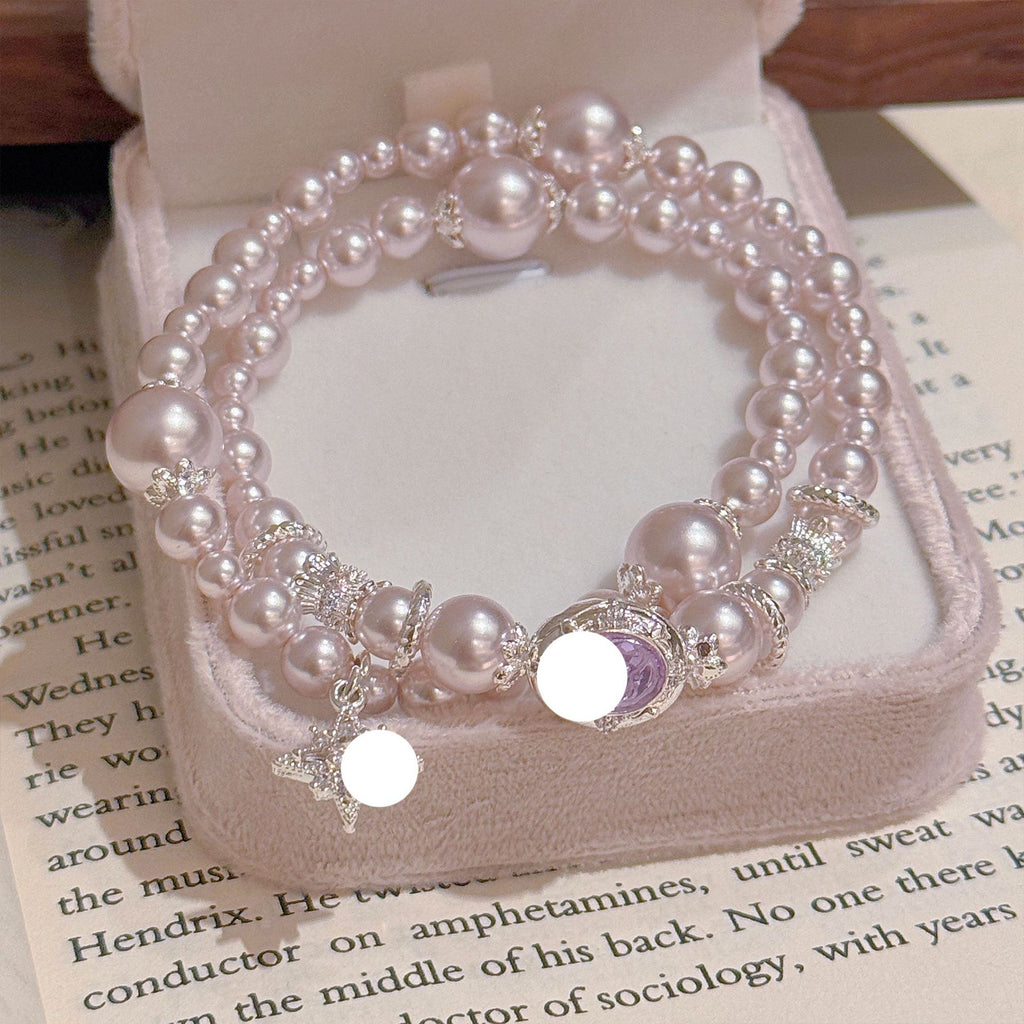 Women Classic Pearl Beaded Bracelets Chic Bow Design Niche High-end Fresh Sweet Delicate Versatile Daily Wrist Jewelry