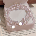 Women Classic Pearl Beaded Bracelets Chic Bow Design Niche High-end Fresh Sweet Delicate Versatile Daily Wrist Jewelry