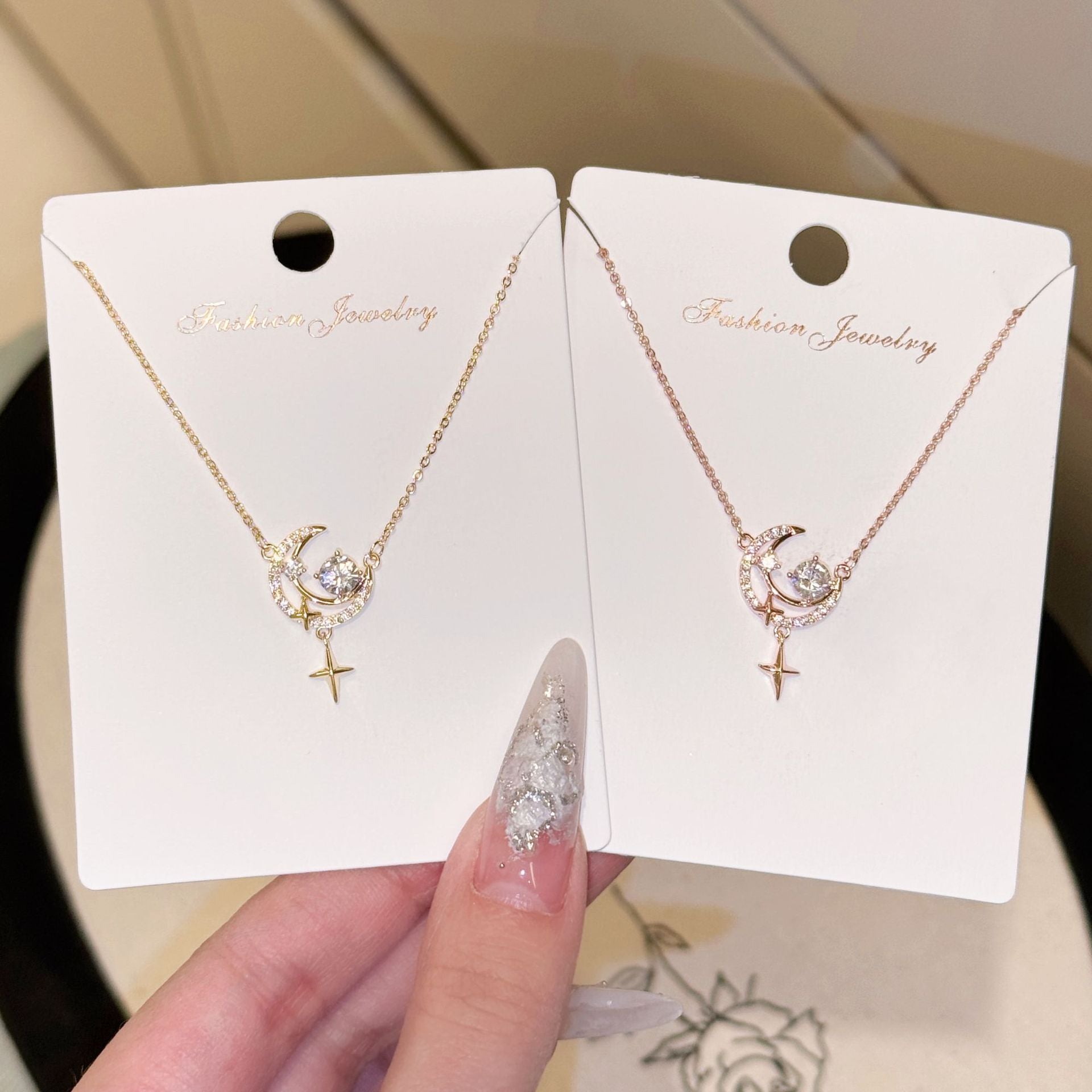 Star Moon Necklace, INS Luxury Niche Design Clavicle Chain, Minimalist Versatile Women Jewelry