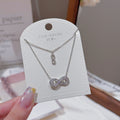 Double Infinity Pendant Necklace, Simple Luxury Temperament Daily Neck Jewelry