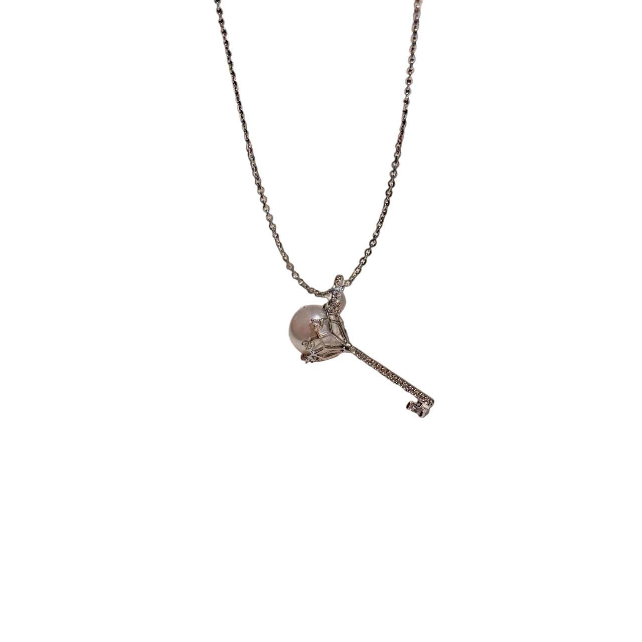 Spring New Pearl Key Pendant Clavicle Necklace, Luxury Elegant Dainty Jewelry, Perfect Gift for Girlfriend