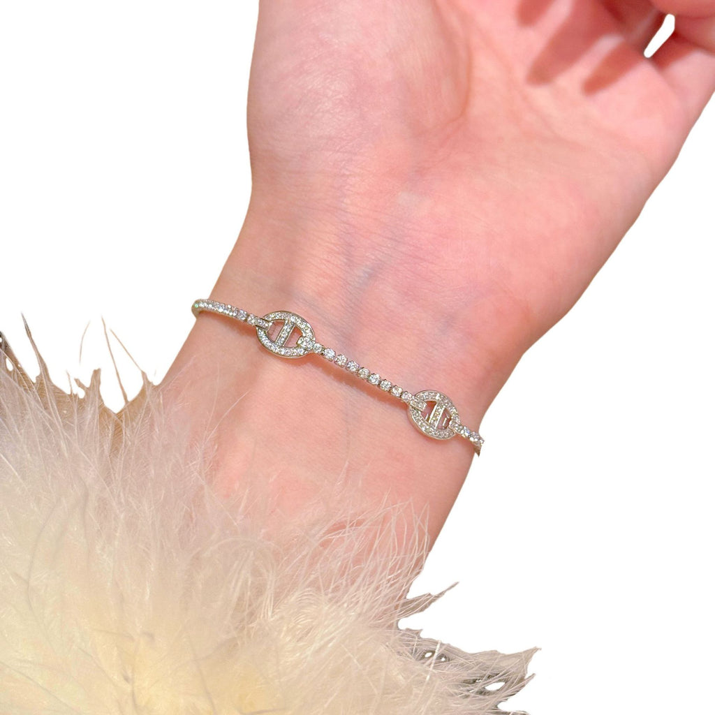 Oval Zircon Bracelet Luxury Elegant Minimalist Fashion Hand Accessories for Ladies