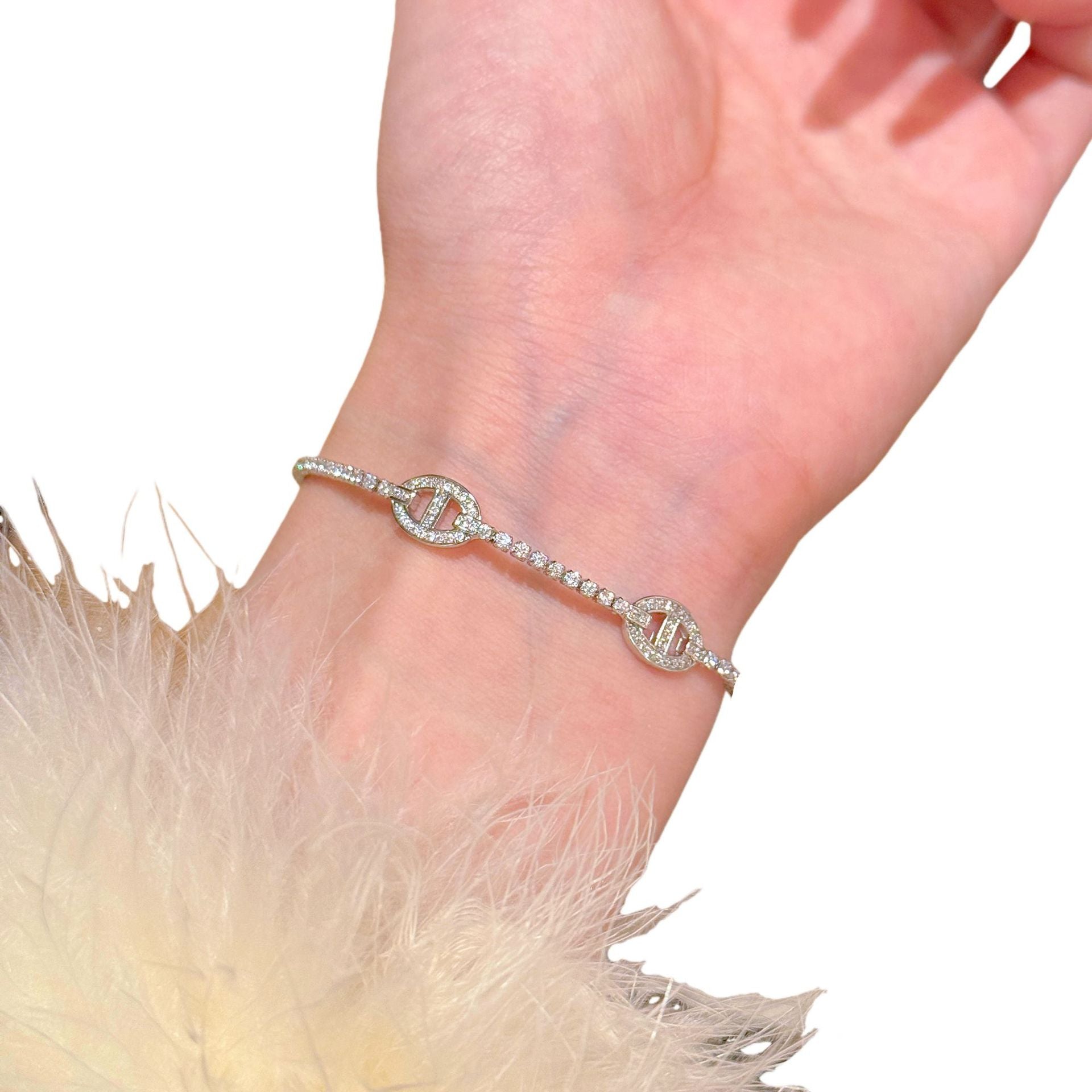 Oval Zircon Bracelet Luxury Elegant Minimalist Fashion Hand Accessories for Ladies