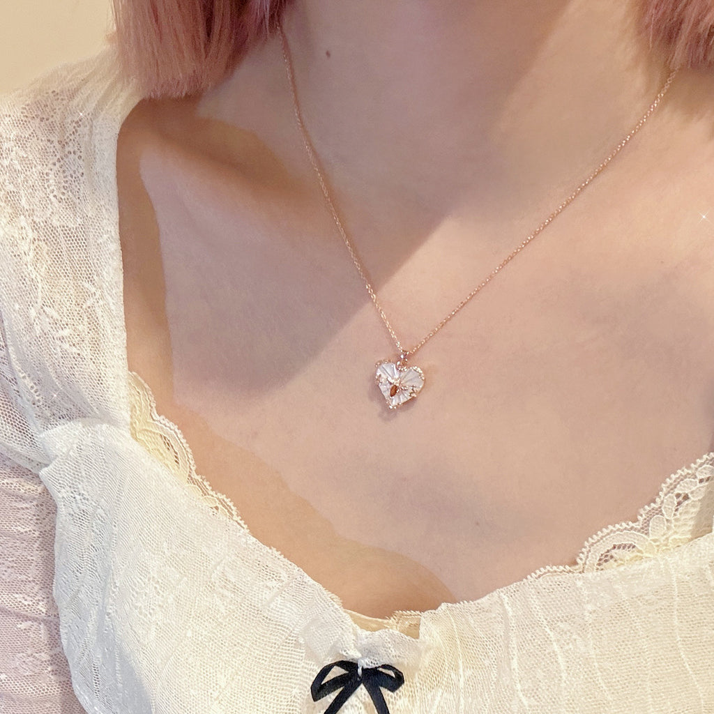 Babylonian Heart Natural Shell Necklace Elegant Luxury Delicate Women Neck Jewelry