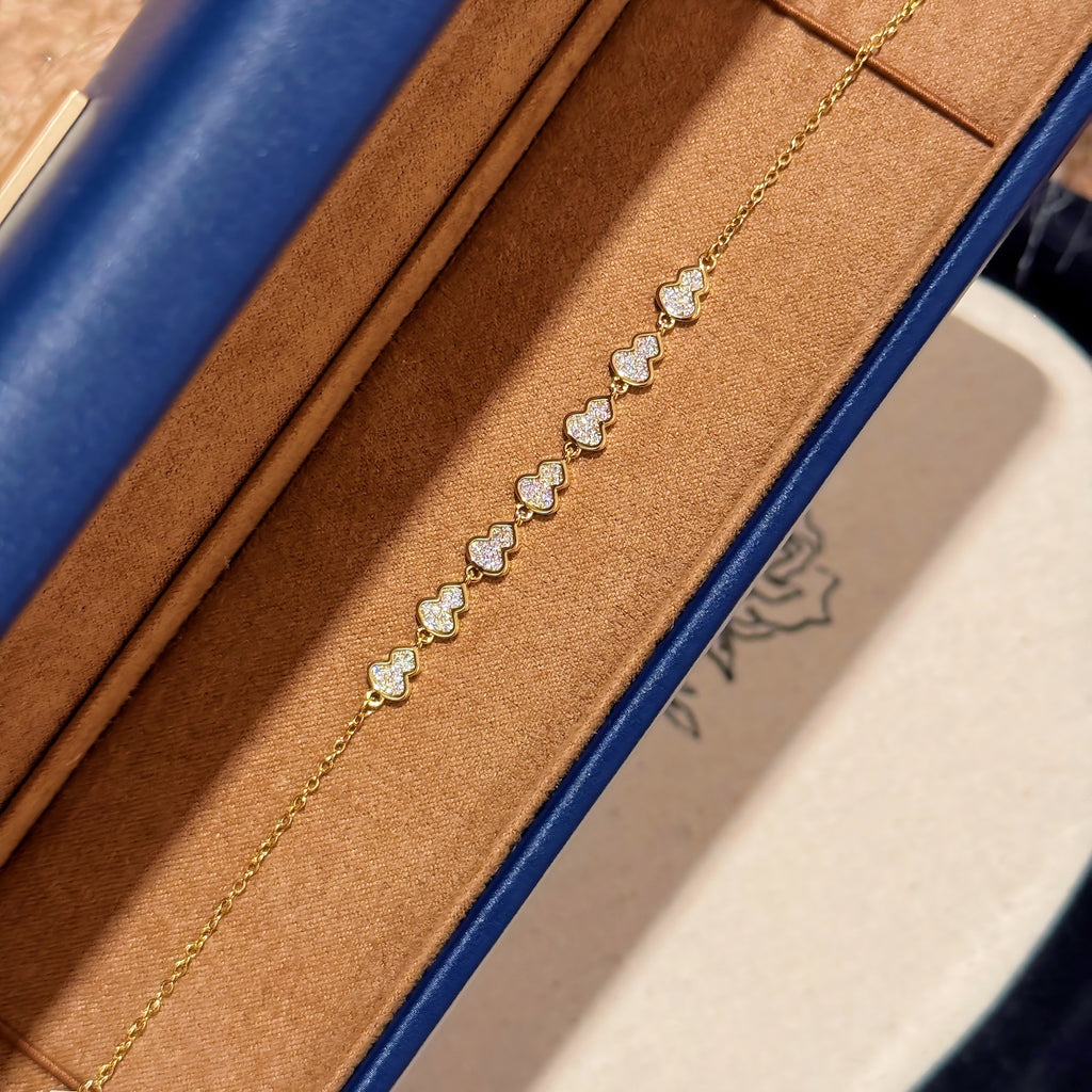 Fu Lu Gourd Micro Pave Cubic Zirconia Bracelet, Designer Dainty Elegant All-Match Women Fine Hand Jewelry