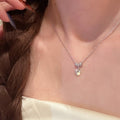 Dainty Zircon Clavicle Necklace, Minimalist Elegant Cubic Zirconia Pendant Necklace, Delicate Luxury Trendy Choker Necklaces, Classic Simple Temperament Jewelry Gifts for Women Daily Office Casual Wear