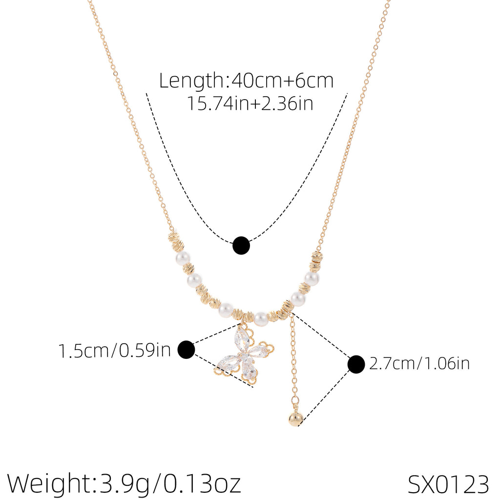 Bow Jewelry Set, Dainty Luxury Lace Trim Accessories, Sparkling Sweet Fresh Necklace Earrings Bracelet for Women