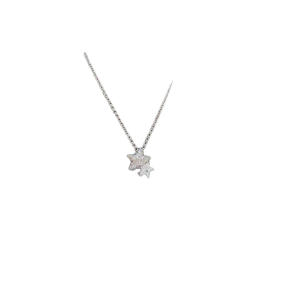 New Year Double Star Necklace, Delicate Luxury Clavicle Chain, Stylish Niche Jewelry Gift for Women & BFF