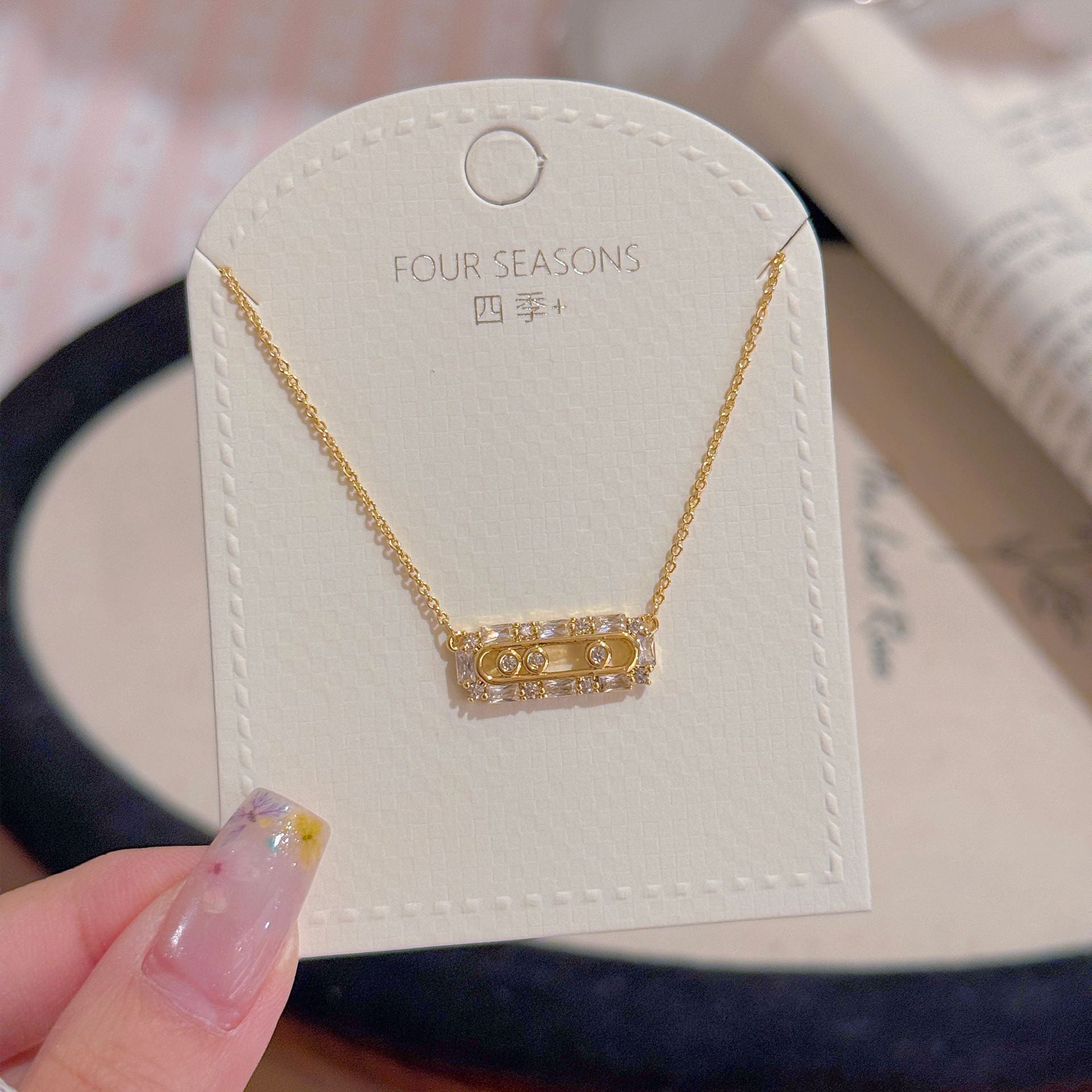 Geometric Ring Necklace, Luxury Niche Minimalist Clavicle Chain, Exquisite All-match Jewelry Gift for Best Friend