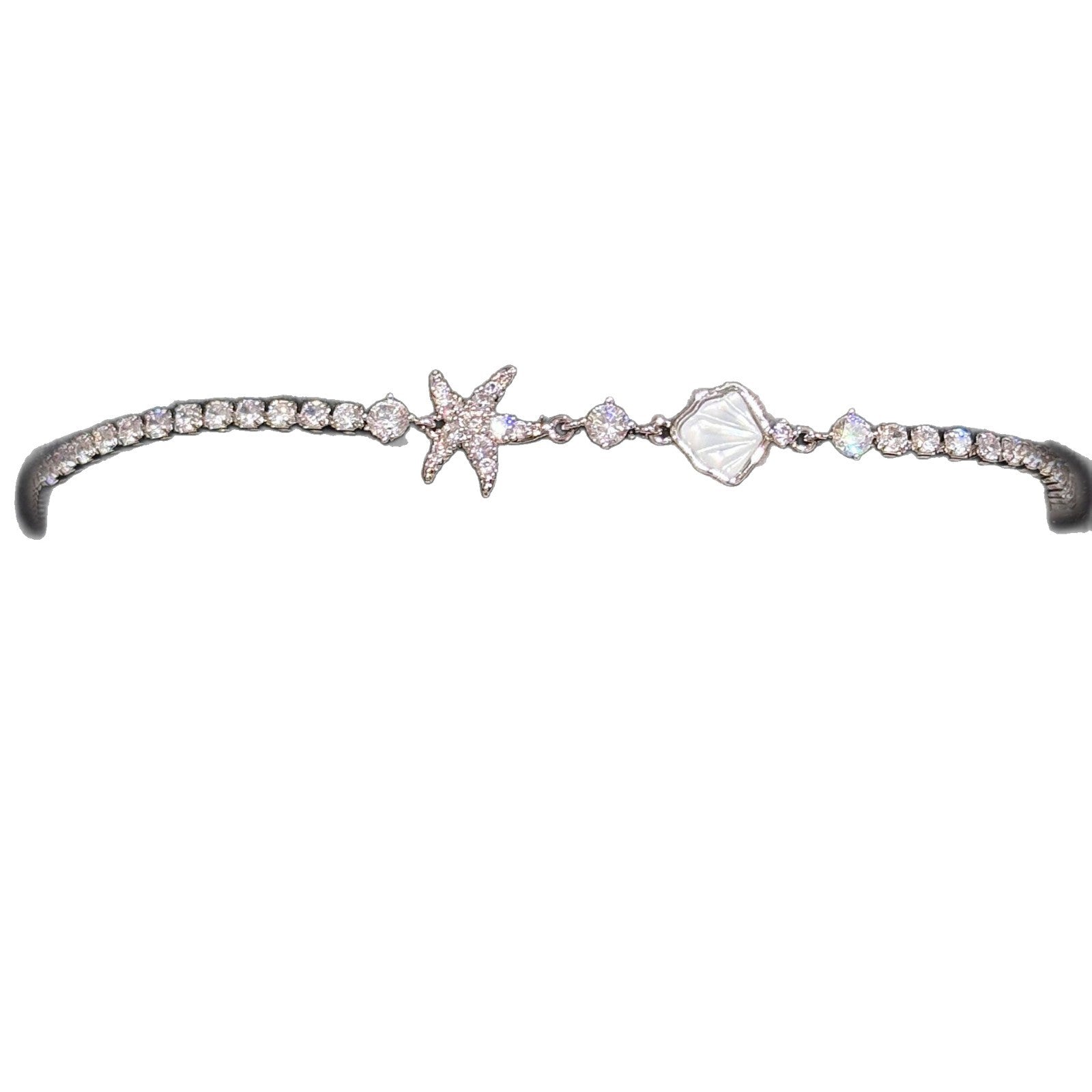 Ocean Style Shell Zircon Bracelet, Elegant Summer Fashion Wrist Chain