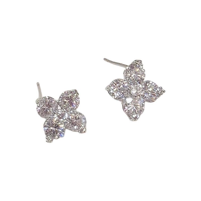 Elegant Lucky Flower Earrings, Luxury Temperament Daily Fashion Studs
