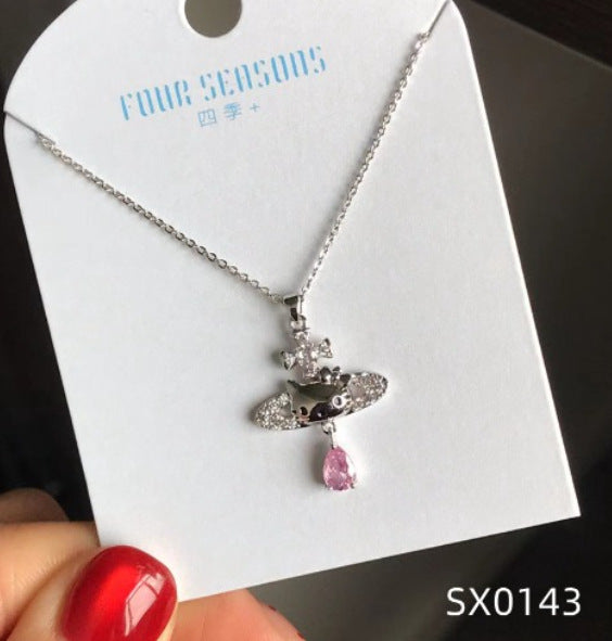 Butterfly Tassel Necklace, Star Moon Zircon Clavicle Chain, Elegant Minimalist Jewelry
