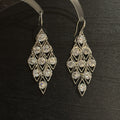 Cold Tone Rhombus S925 Silver Studs Luxury Elegant Women Earring
