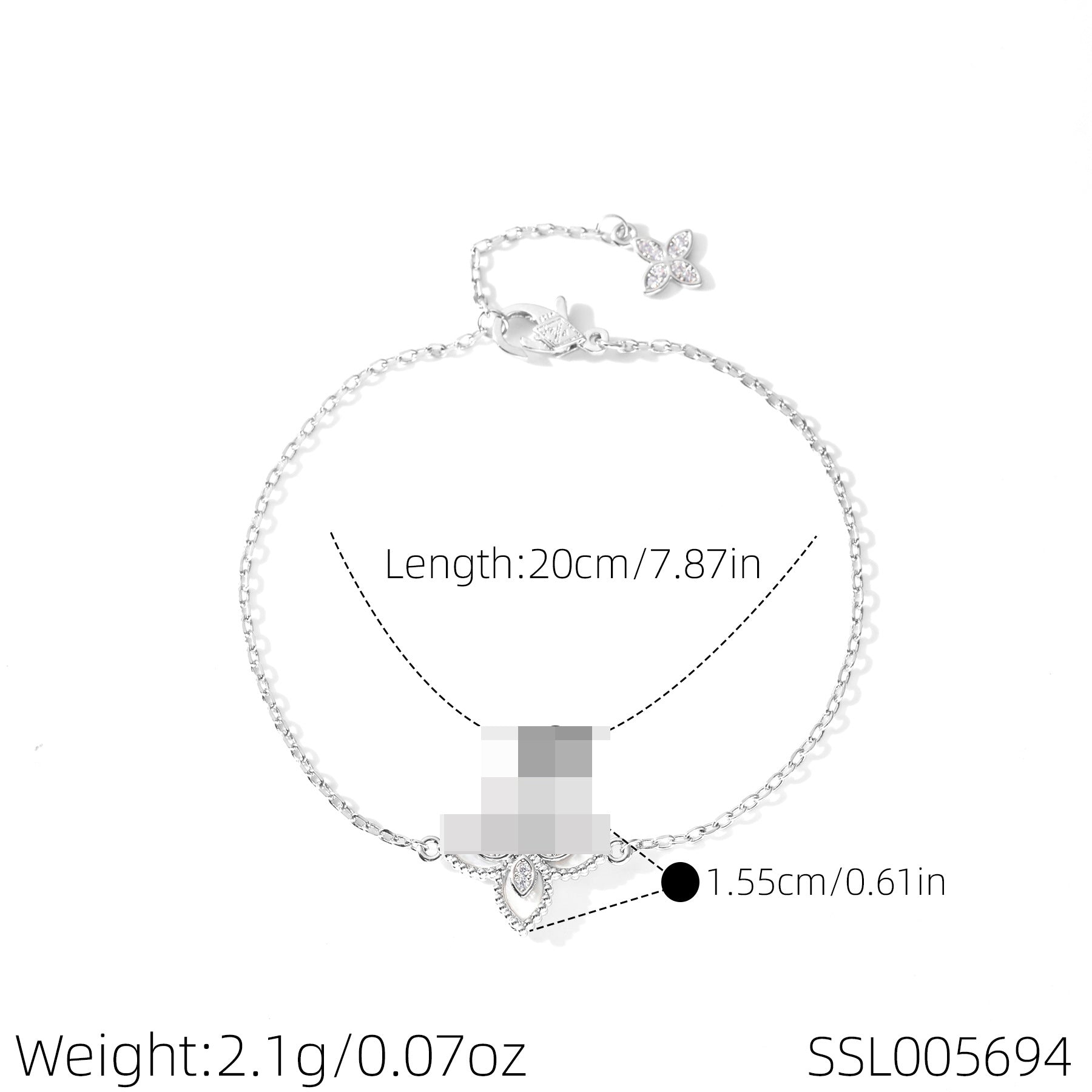 Luxury Four Leaf  White Mother of Pearl Bracelet, Dainty Elegant All-Match Women Fine Hand Jewelry for Daily Commute