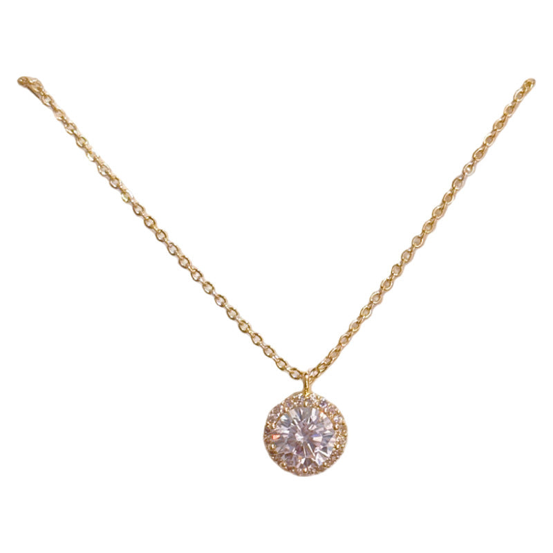 Minimalist Round Pendant Necklace, Elegant Luxury Daily Neck Jewelry
