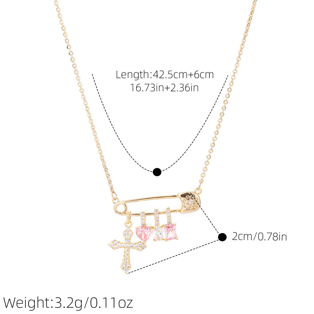 Vintage Cross Pendant Necklace, Elegant Luxury Daily Fashion Neck Jewelry