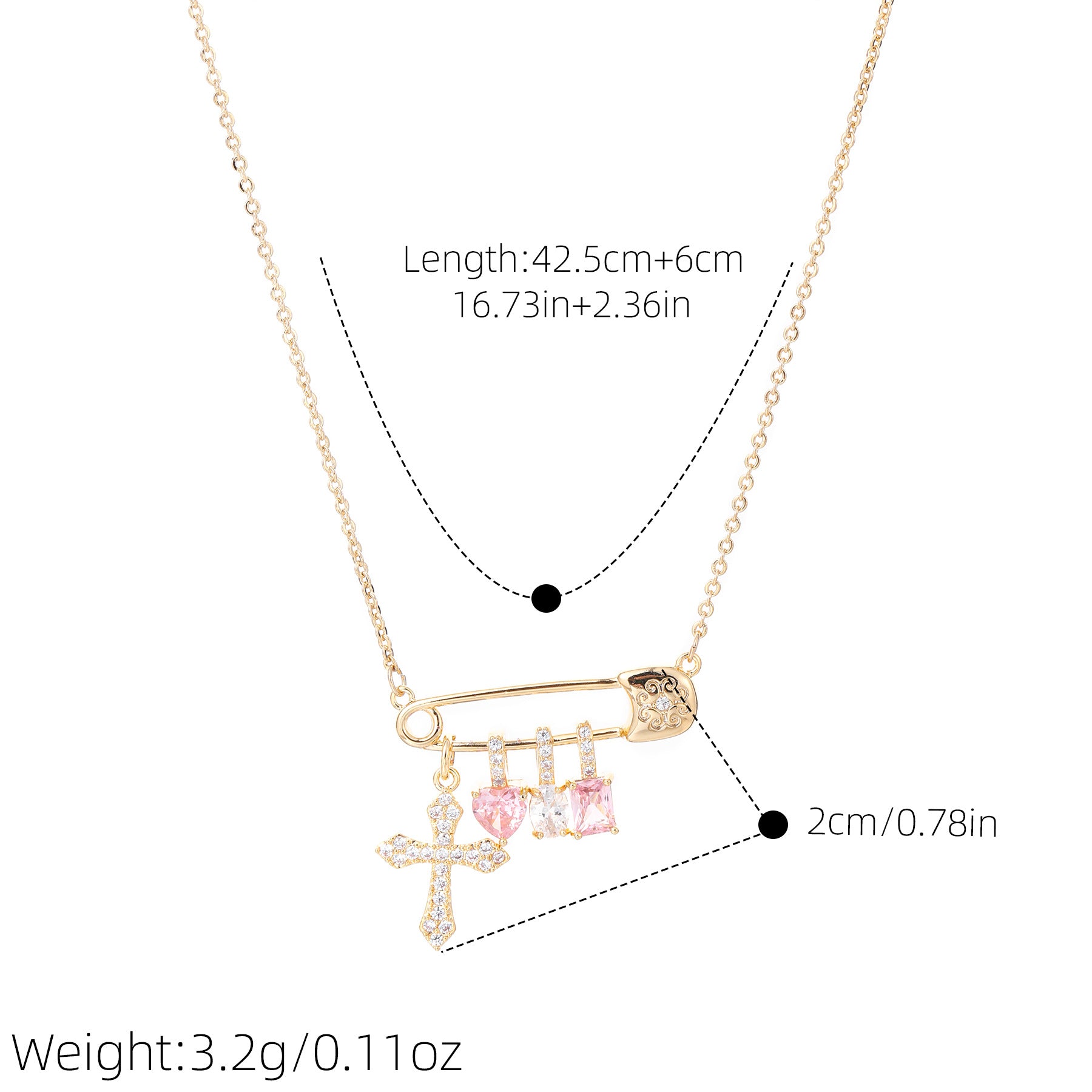 Vintage Cross Pendant Necklace, Elegant Luxury Daily Fashion Neck Jewelry