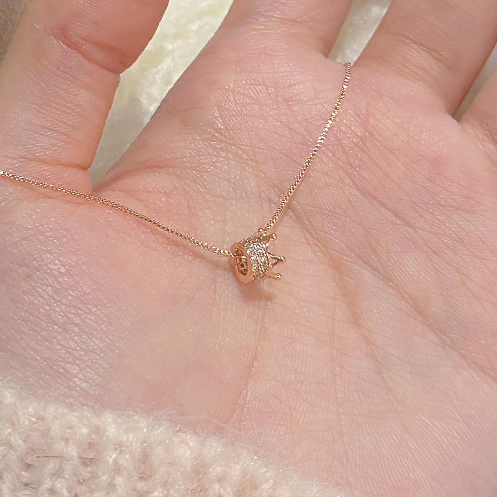 Luxury Shiny Crown Collarbone Necklace Elegant Women Jewelry