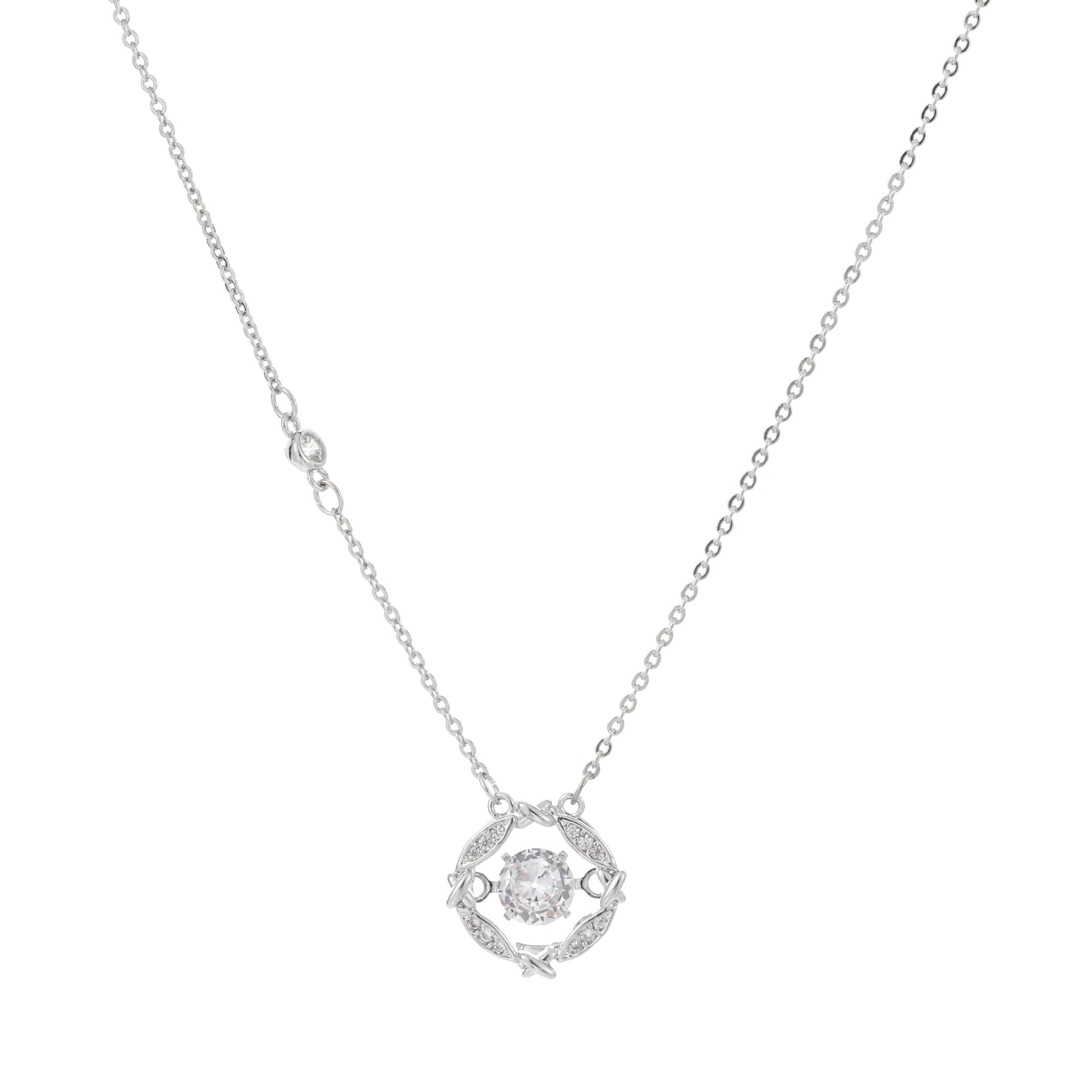 French Style Zircon Pendant Necklace, Minimal Luxury Niche Design Clavicle Chain
