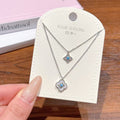 Four-leaf Clover Zircon Layered Necklace, Elegant Luxury Daily Fashion Pendant