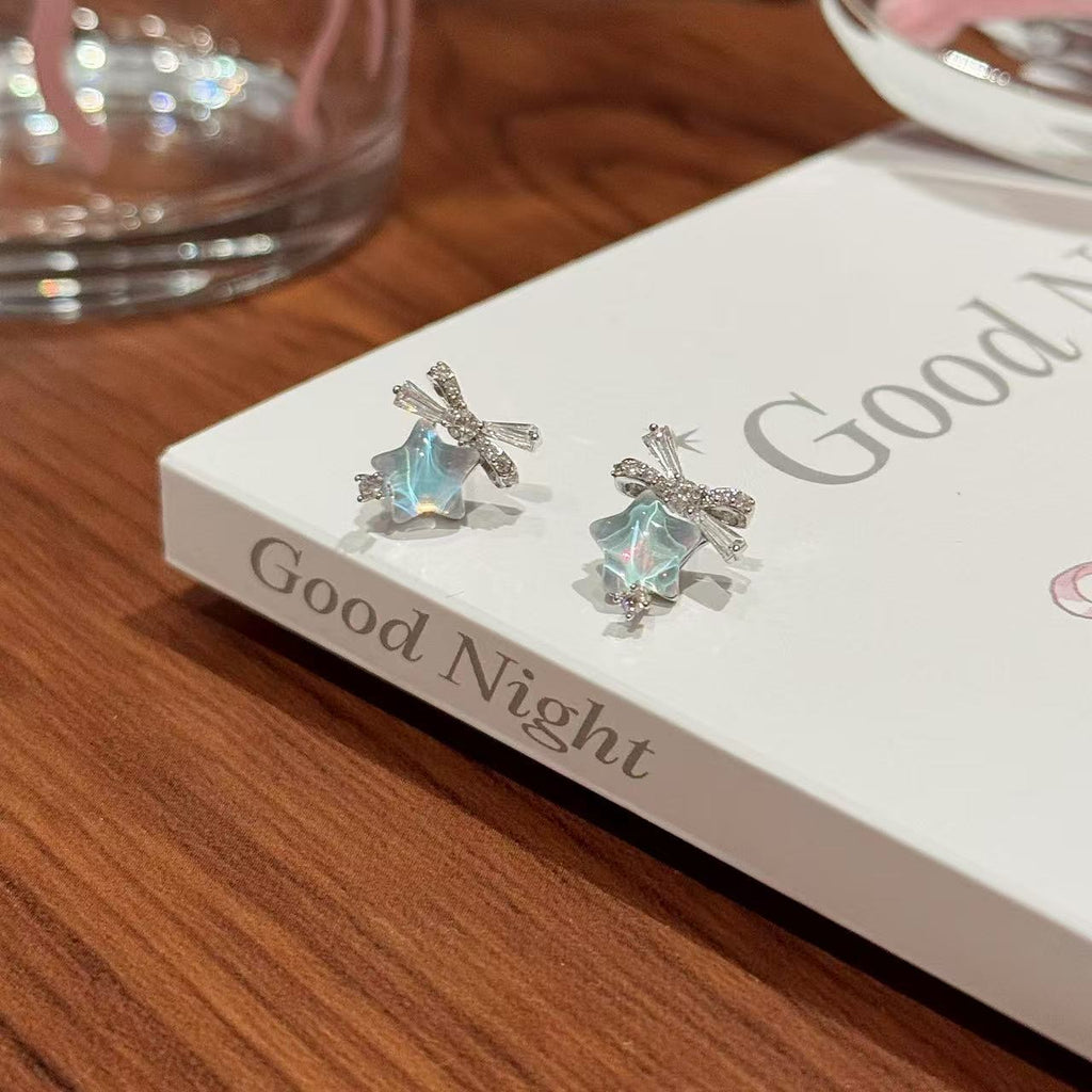 Star Stud Earrings, Minimalist Luxury Fashion Ear Jewelry, Sweet Elegant S925 Sterling Silver Needle Earrings